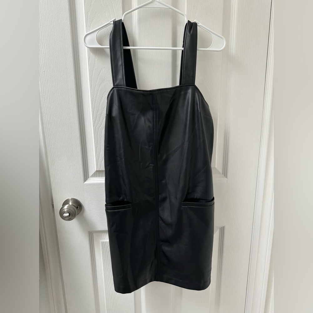 Abercrombie & Fitch Black Faux Leather Mini Dress